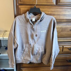 PINK Victoria's Secret Taupe Zip-Up Jacket